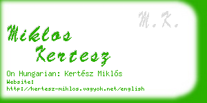 miklos kertesz business card